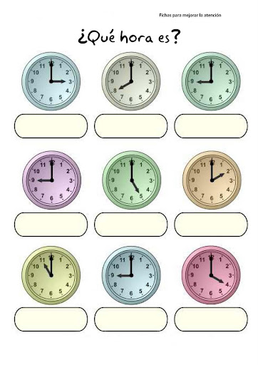 TODAS LAS HORAS - APRENDER LA HORA DEL RELOJ